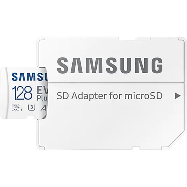 Card de memorie SAMSUNG EVO Plus, microSDXC, 128GB, 130MB/s, clasa 10/U3/V30/A2, UHS-I, adaptor