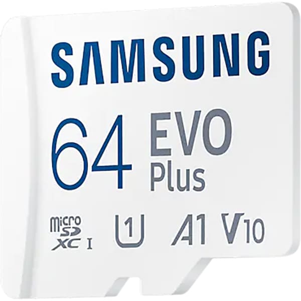 Card de memorie SAMSUNG EVO Plus, microSDXC, 64GB, 130MB/s, clasa 10/U1/V10/A1, UHS-I, adaptor