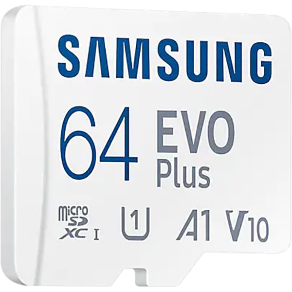 Card de memorie SAMSUNG EVO Plus, microSDXC, 64GB, 130MB/s, clasa 10/U1/V10/A1, UHS-I, adaptor
