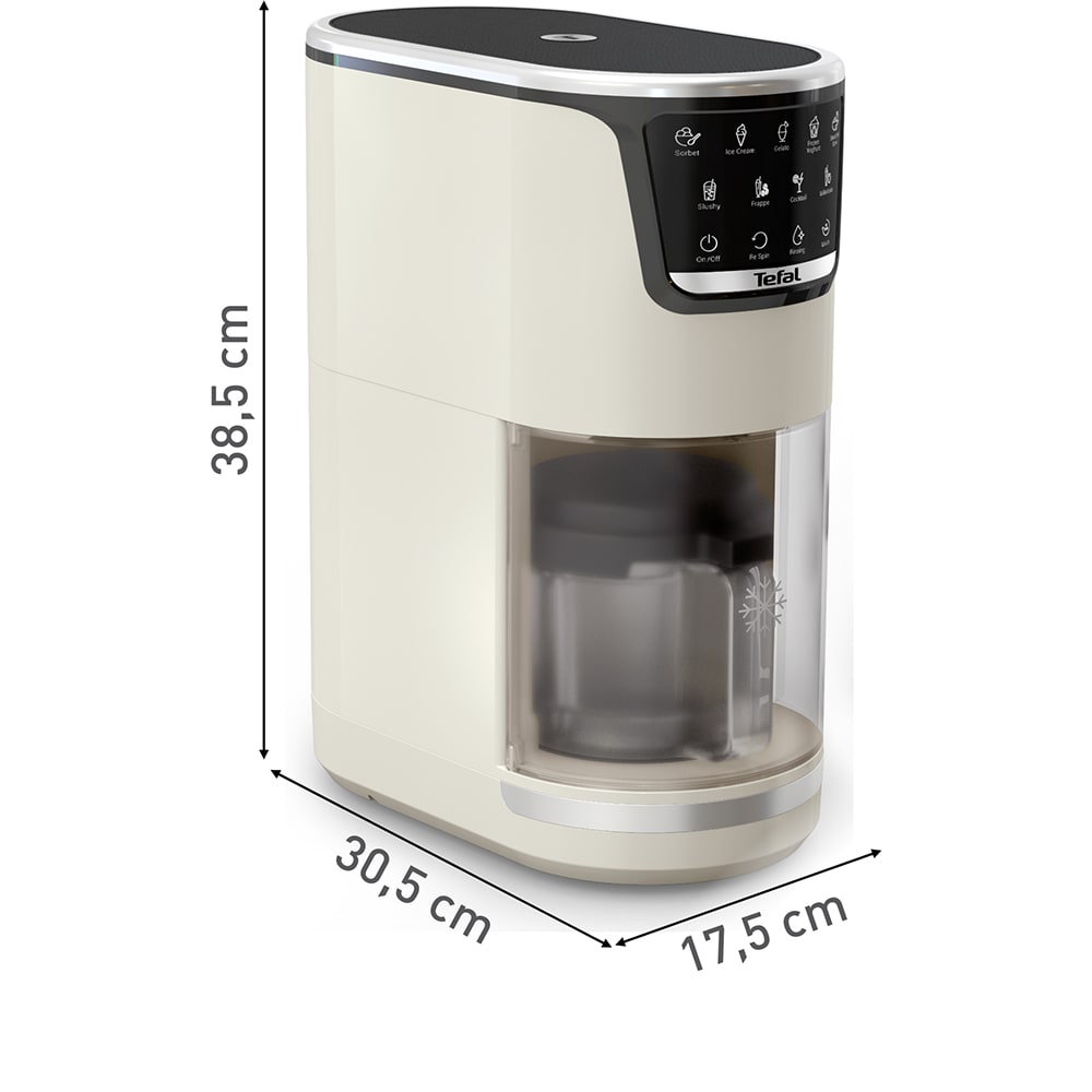 Aparat de facut inghetata TEFAL Dolci IG602AE0, 1.4l, 600W, crem-negru