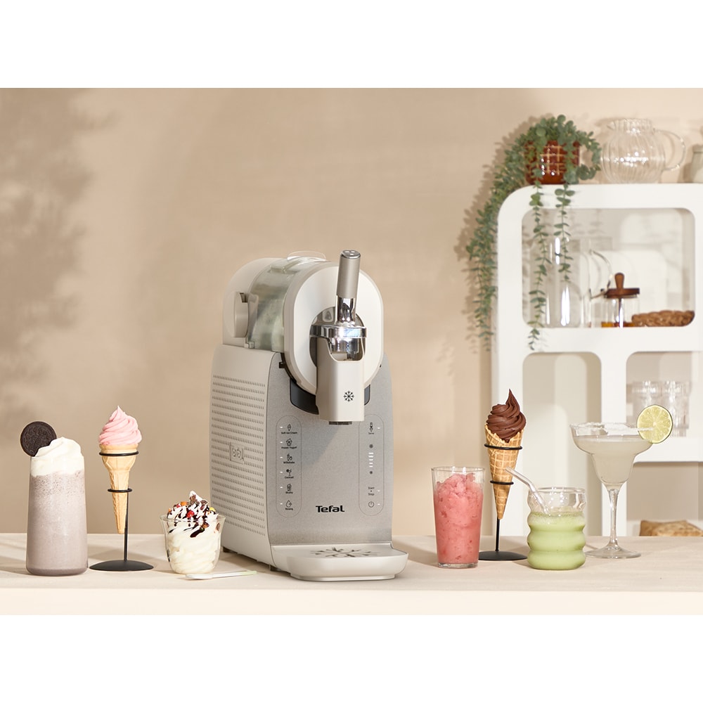 Aparat pentru deserturi reci TEFAL Freezi IG803AE0, 1600W, crem-gri
