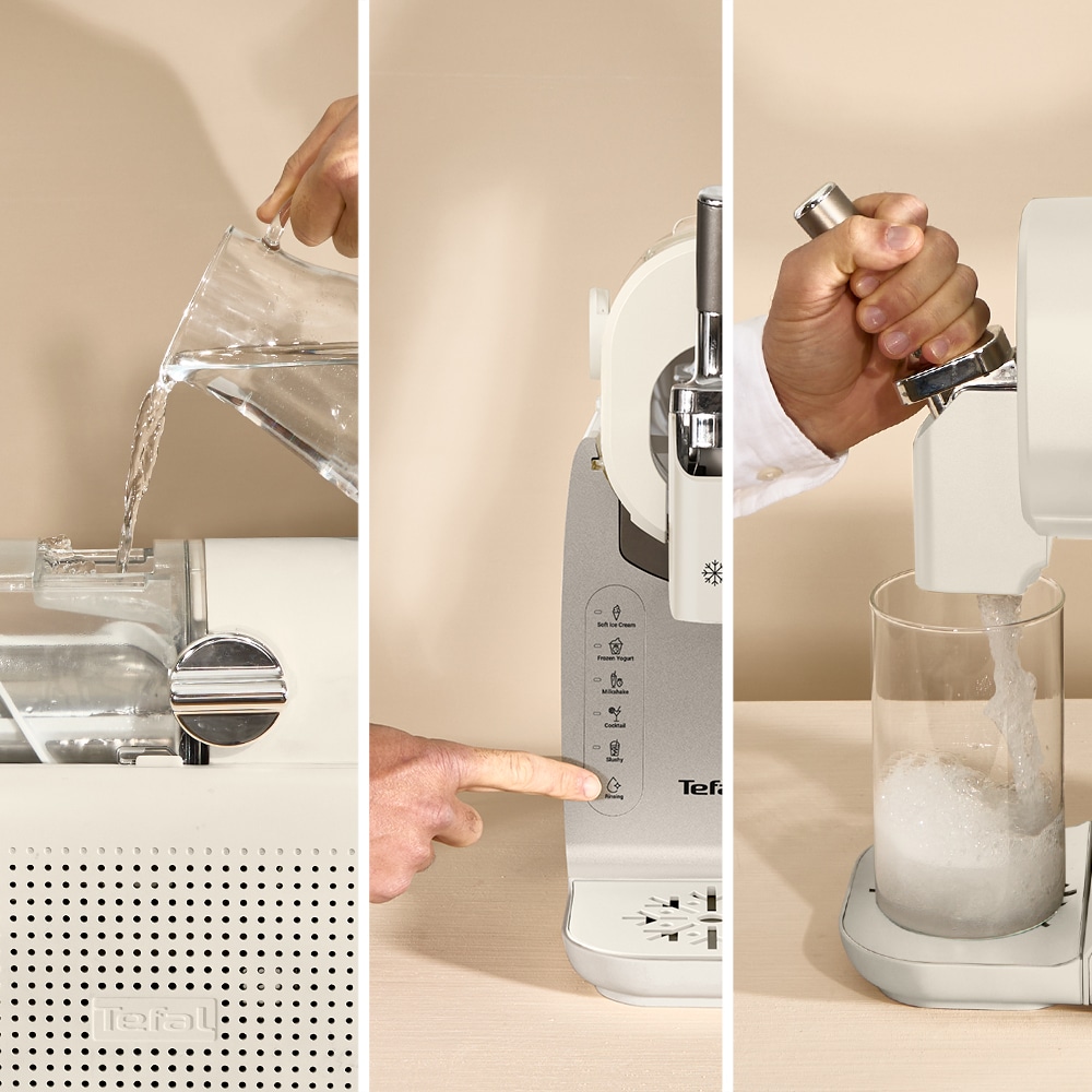 Aparat pentru deserturi reci TEFAL Freezi IG803AE0, 1600W, crem-gri