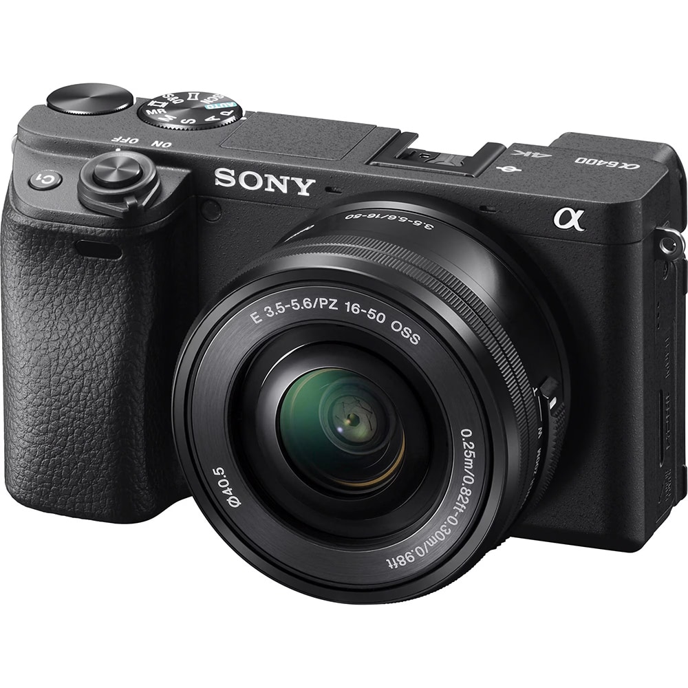 Aparat foto mirrorless SONY Alpha ILCE-6400AKB, 24.2MP, 4K, Wi-Fi, negru + Obiectiv SELP16502