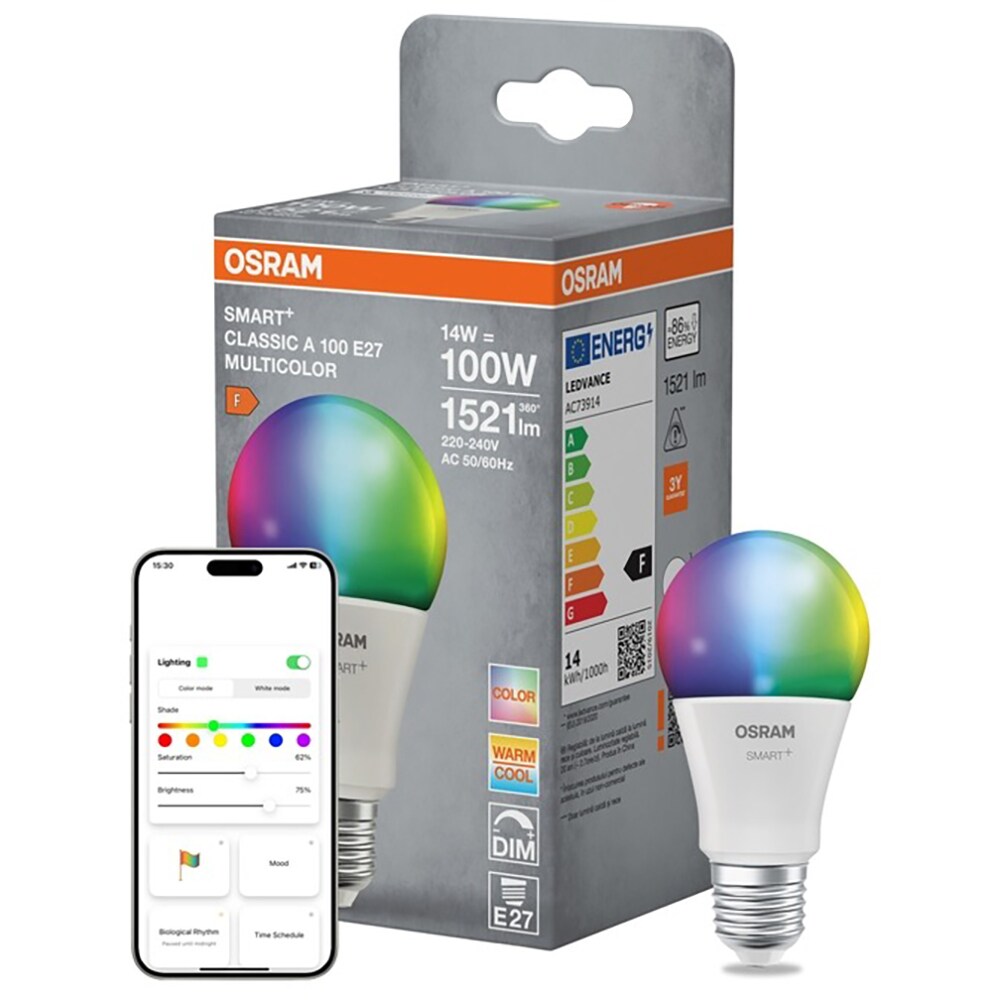Bec LED Smart OSRAM, E27, 14W, RGB, lumina variabila