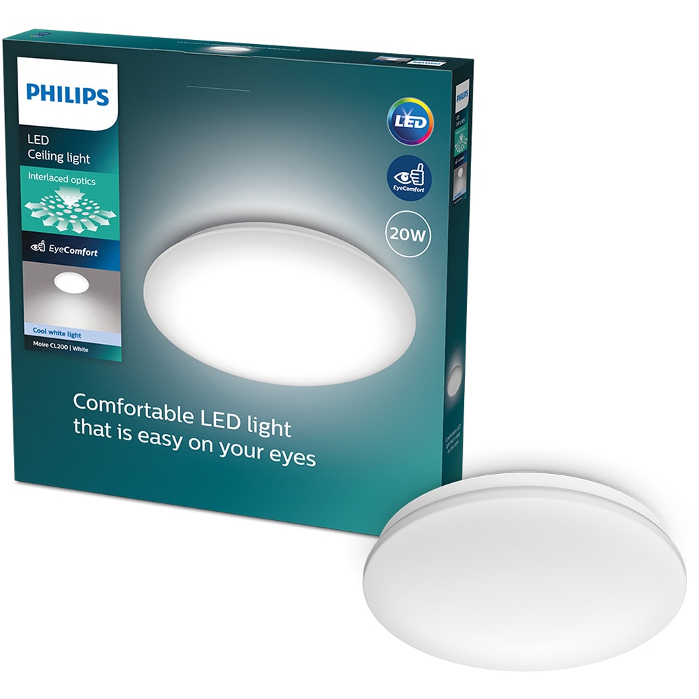 Plafoniera PHILIPS Moire, 20W, 4000K, 2300lm, IP20, alb