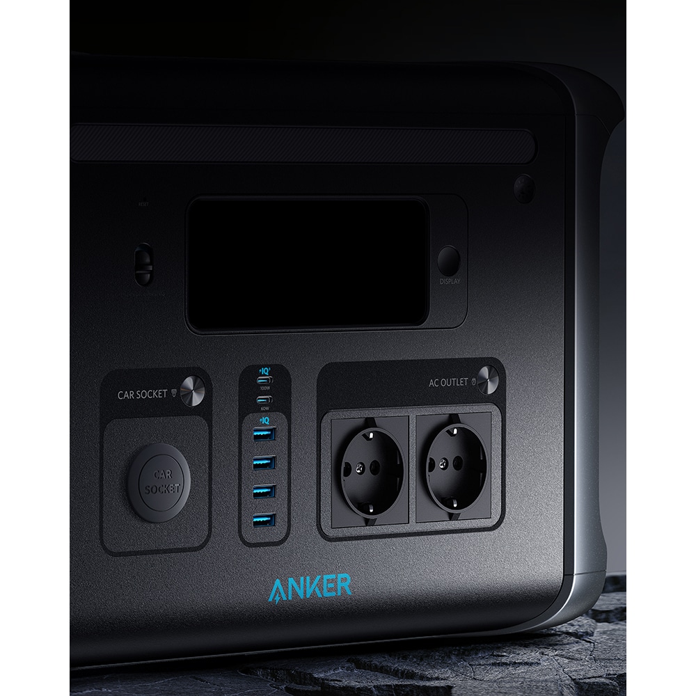 Statie incarcare ANKER 757 PowerHouse, 1229Wh, 1500W, USB C, USB A, Priza auto, Fast charge, negru
