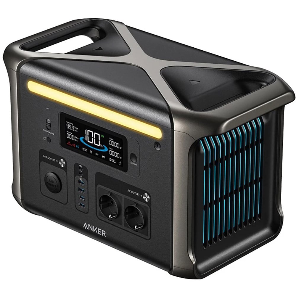 Statie de incarcare portabila ANKER Solix F1500, 1800W, 1536Wh, AC, USB-A, USB-C, MC4, XT60, negru