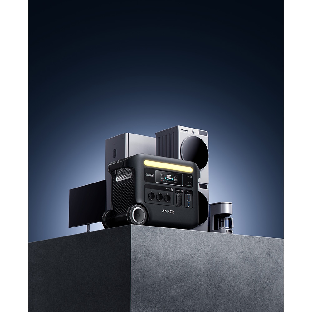 Statie de incarcare portabila ANKER Solix F2600, 2400W, 2560Wh, AC, USB-A, USB-C, MC4, XT60, negru