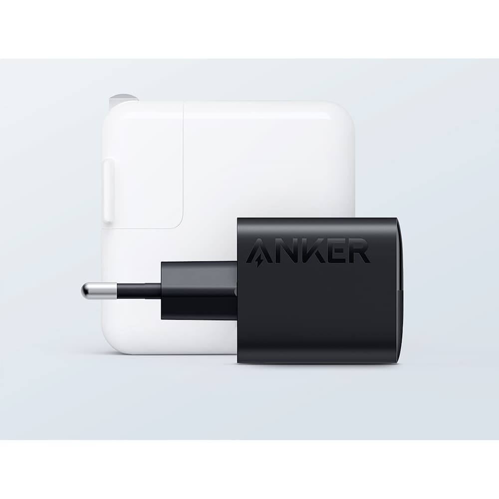 Incarcator retea ANKER 323, 1x USB-C 20W, 1x USB-A 12W, 33W, negru