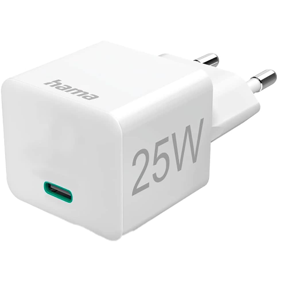 Incarcator retea HAMA 201624, 1xUSB-C, Power Delivery (PD), 25W, cablu USB-C, alb