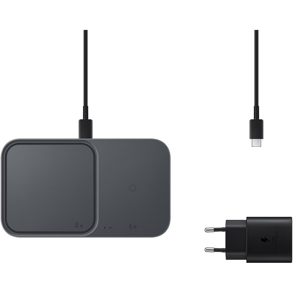Incarcator wireless SAMSUNG Wireless Charger Duo, EP-P5400TBEGEU, USB-C, QI, universal, negru