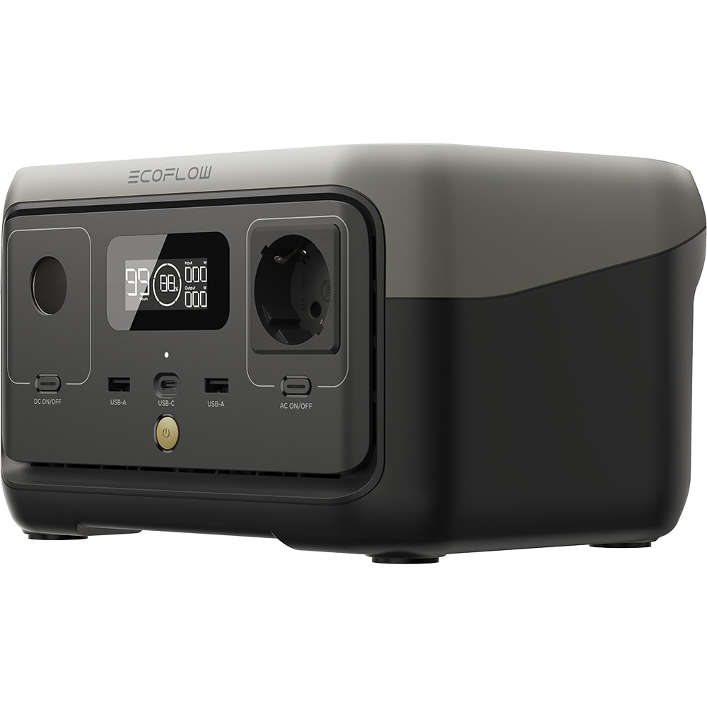Statie Incarcare ECOFLOW River 2, 256Wh, 600W, USB A, USB C, Schuko, negru