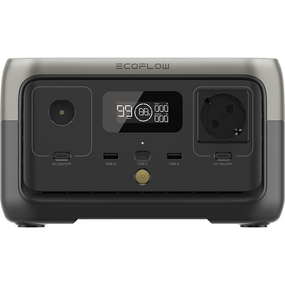 Statie Incarcare ECOFLOW River 2, 256Wh, 600W, USB A, USB C, Schuko, negru
