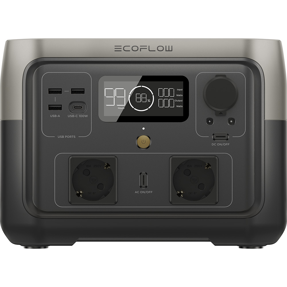 Statie Incarcare ECOFLOW River 2 Max, 512Wh, 500W, USB A, USB C, Schuko, negru