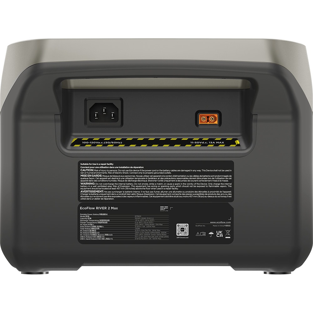 Statie Incarcare ECOFLOW River 2 Max, 512Wh, 500W, USB A, USB C, Schuko, negru