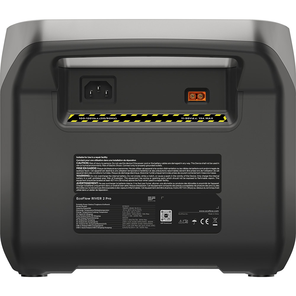 Statie Incarcare ECOFLOW River 2 Pro, 768Wh, 800W, USB A, USB C, Schuko, negru