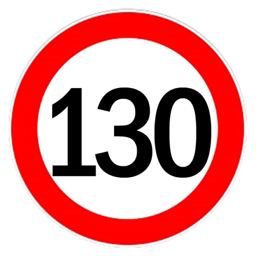Indicator limitare viteza CREATIVE SIGN, 130Km/h, autoadeziv, 12 x 12cm