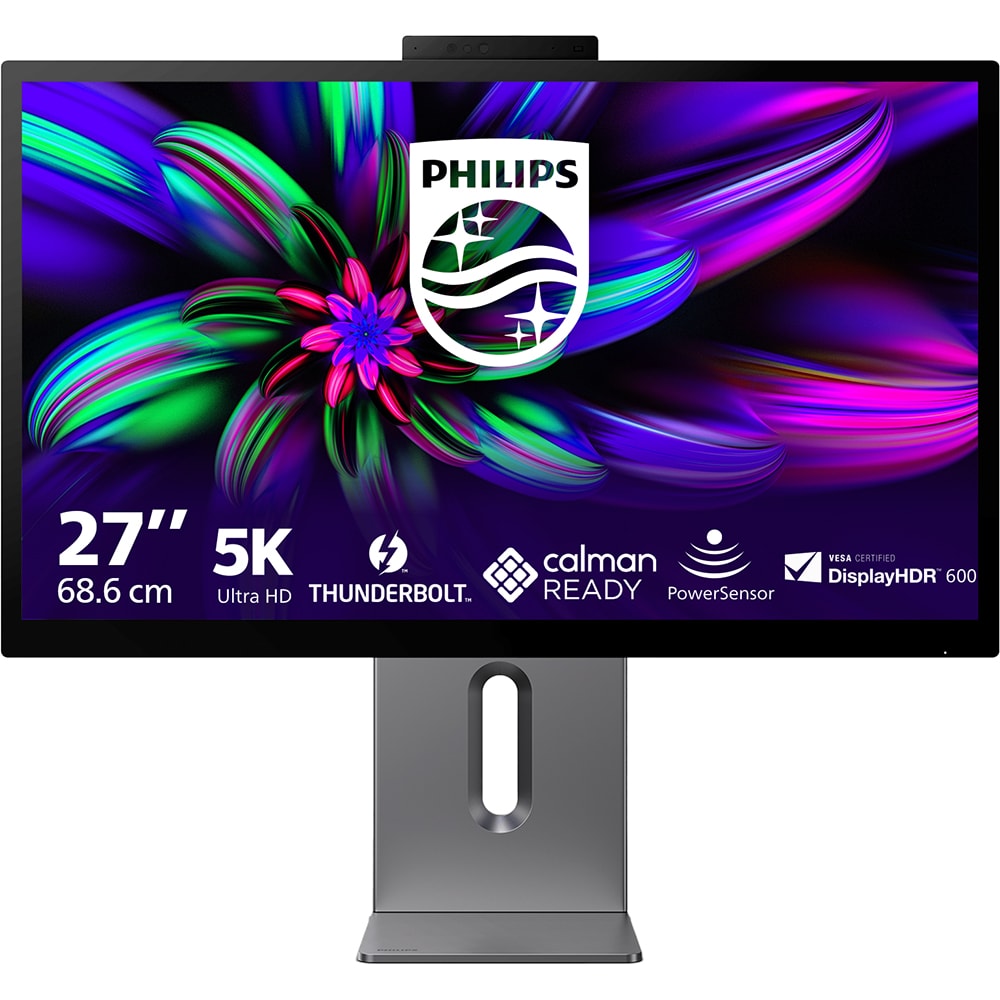 Monitor LED IPS PHILIPS 27E3U7903/00, 27", 5K, 70Hz, HDR 600, boxe, gri