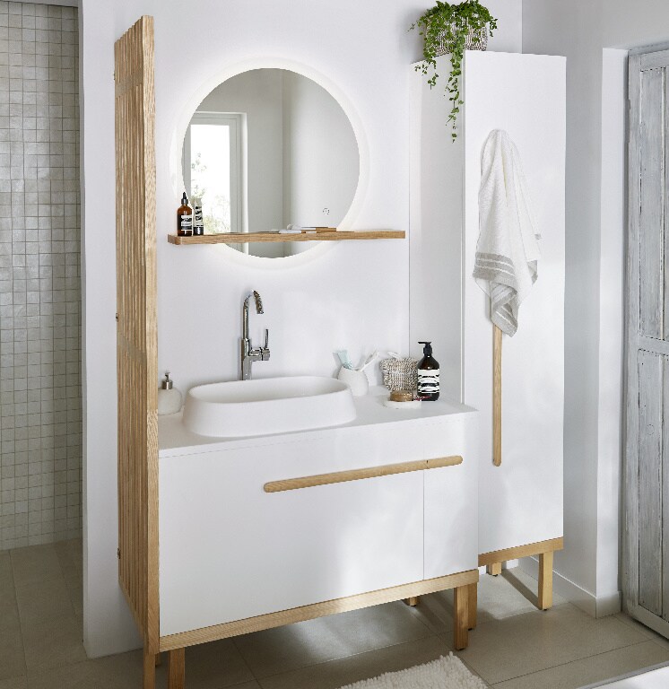 Lavoar baie GOODHOME, rasina, 100 x 45 cm, alb