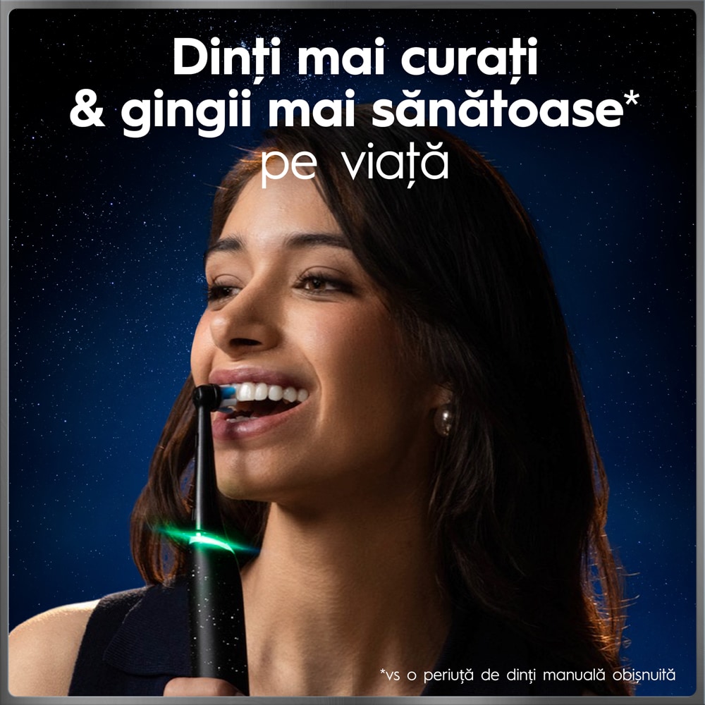Set 2 periute de dinti electrice ORAL-B iO10, 7 programe, 2 capete, negru/auriu