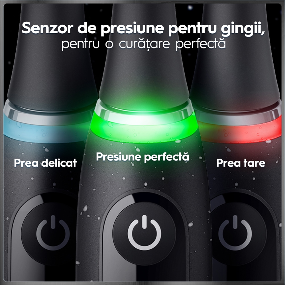 Set 2 periute de dinti electrice ORAL-B iO10, 7 programe, 2 capete, negru/auriu