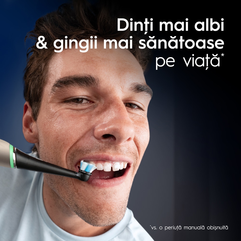 Periuta de dinti electrica ORAL-B iO10 Lunar Gold, iO Sense Cleaning Coach, 7 programe, 1 capat, auriu