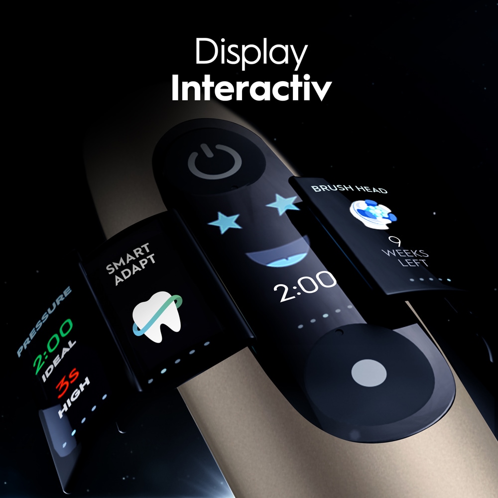 Periuta de dinti electrica ORAL-B iO10 Lunar Gold, iO Sense Cleaning Coach, 7 programe, 1 capat, auriu