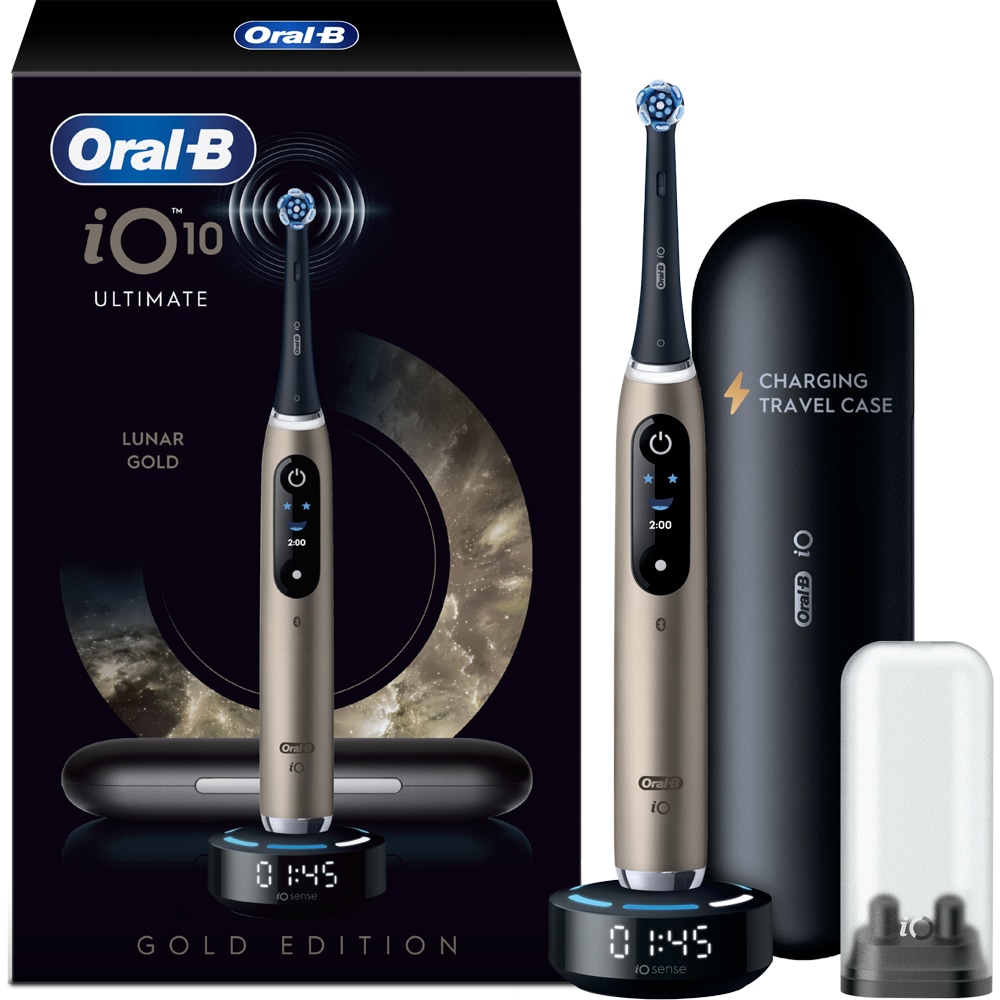 Periuta de dinti electrica ORAL-B iO10 Lunar Gold, iO Sense Cleaning Coach, 7 programe, 1 capat, auriu