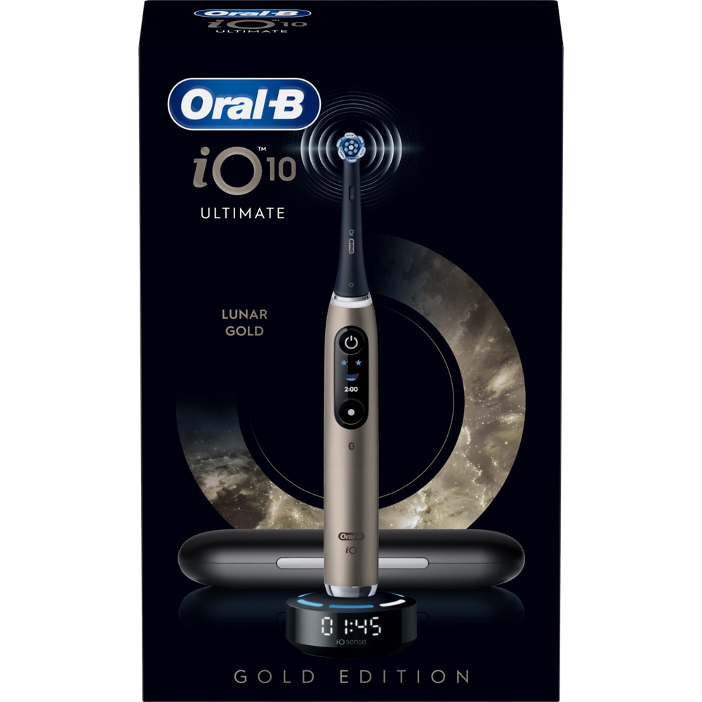 Periuta de dinti electrica ORAL-B iO10 Lunar Gold, iO Sense Cleaning Coach, 7 programe, 1 capat, auriu