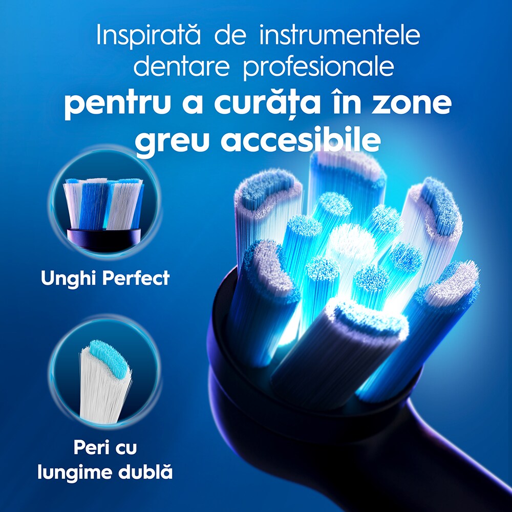 Periuta de dinti electrice ORAL-B iO2, 8800 miscari/min, Timer, 3 programe, 2 capate, negru
