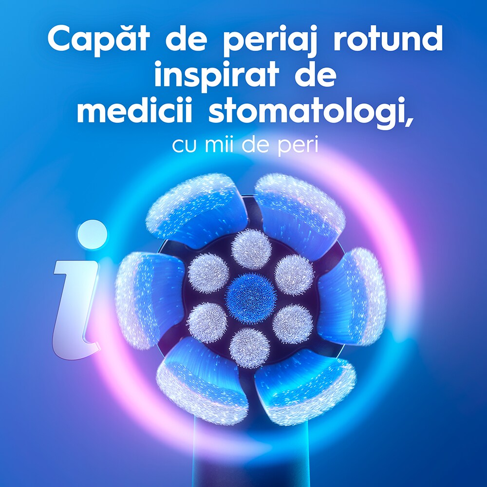 Periuta de dinti electrice ORAL-B iO2, 8800 miscari/min, Timer, 3 programe, 2 capate, negru