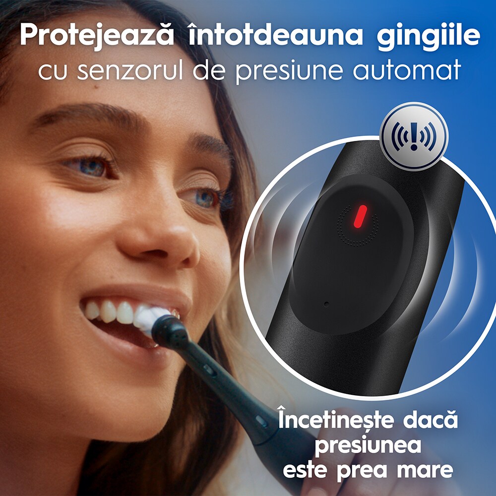 Periuta de dinti electrice ORAL-B iO2, 8800 miscari/min, Timer, 3 programe, 2 capate, negru