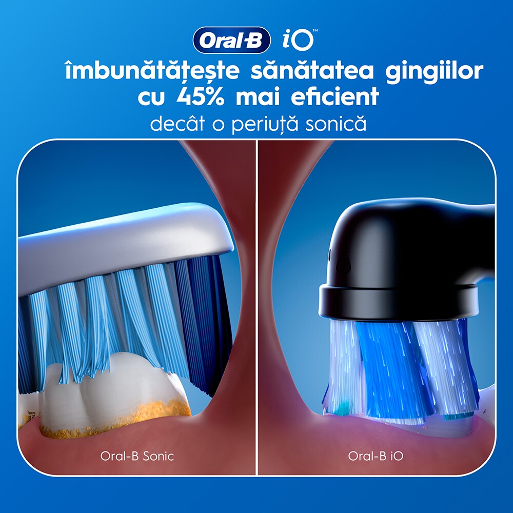 Set 2 Periuta de dinti electrice ORAL-B iO2, 8800 miscari/min, Timer, 3 programe, 2 capate, negru