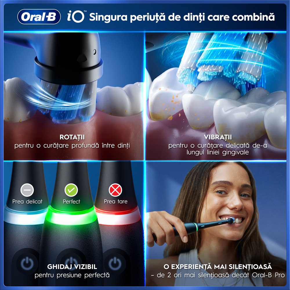 Periuta de dinti electrica ORAL-B iO5 Leopard, 5 programe, 2 capete, negru