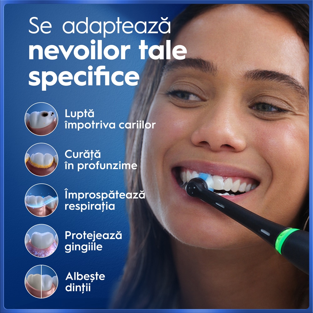 Periuta de dinti electrica ORAL-B iO5 Leopard, 5 programe, 2 capete, negru