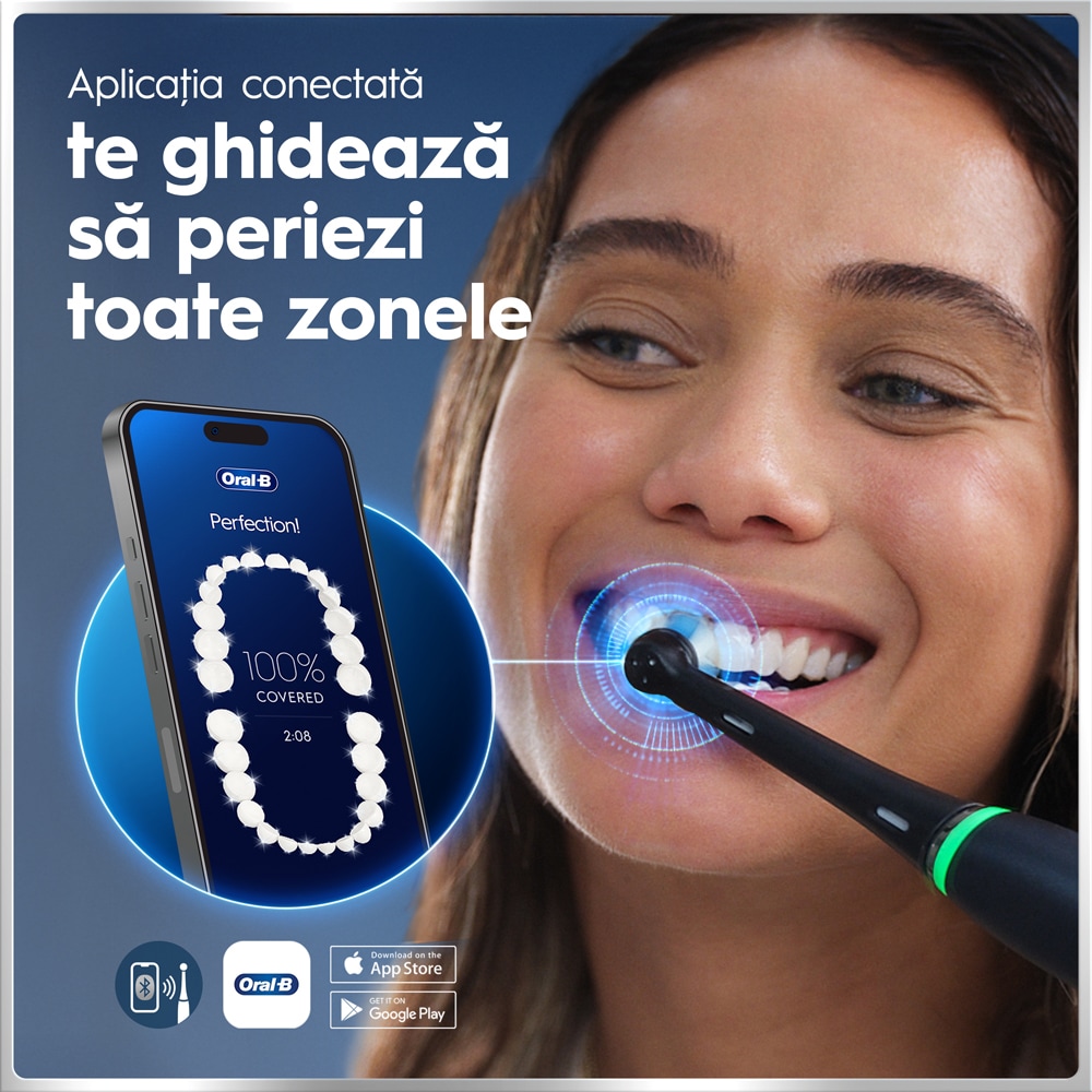 Periuta de dinti electrica ORAL-B iO5 Leopard, 5 programe, 2 capete, negru