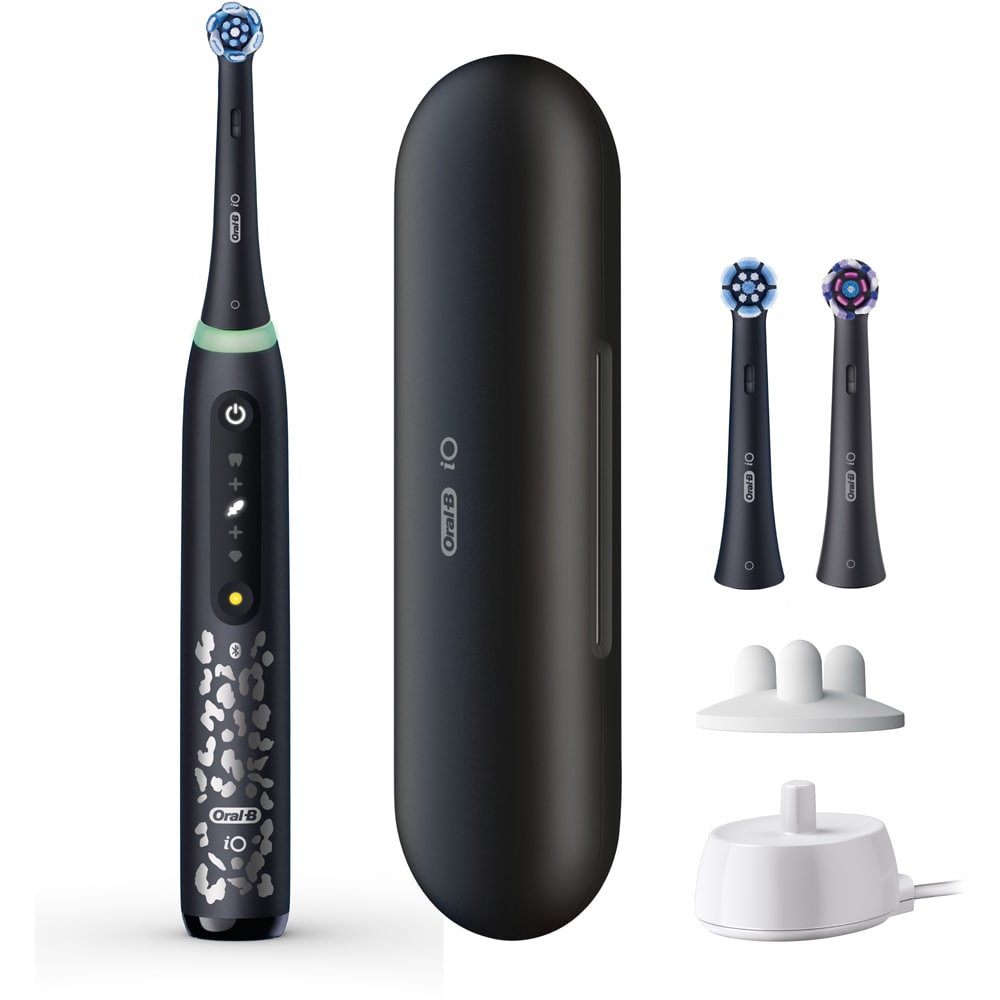 Periuta de dinti electrica ORAL-B iO5 Leopard, 5 programe, 2 capete, negru