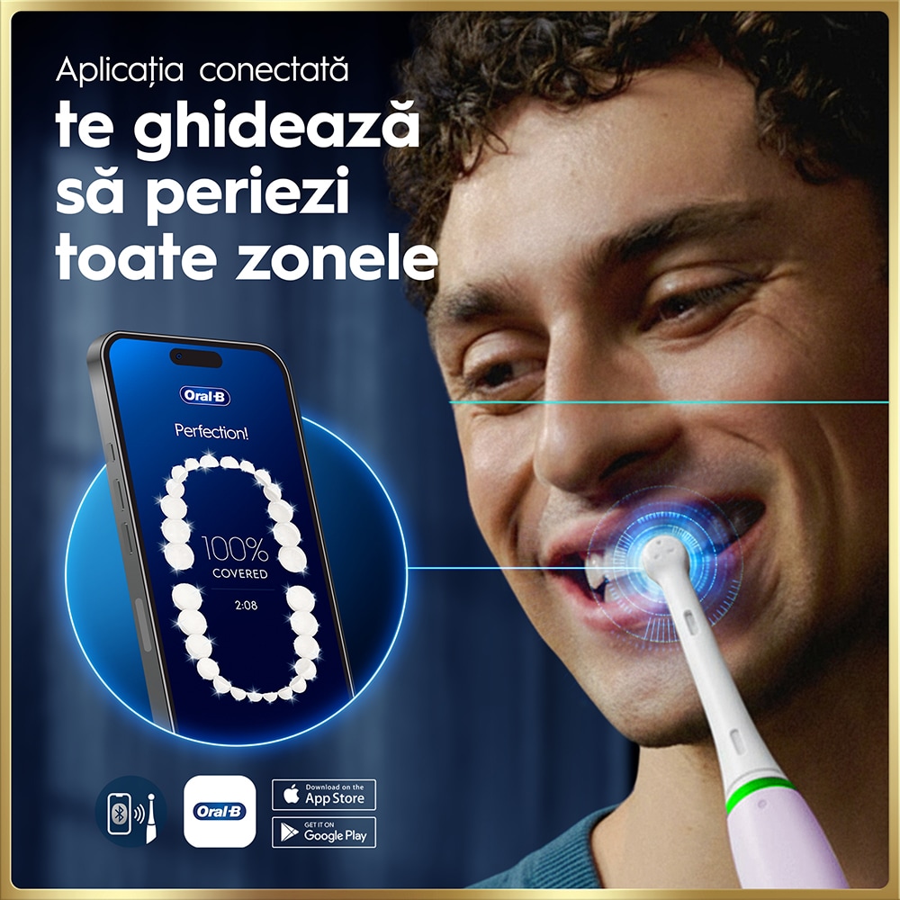 Periuta de dinti electrica ORAL-B iO9, Bluetooth, Curatare 3D, 7 programe, 2 capate, negru