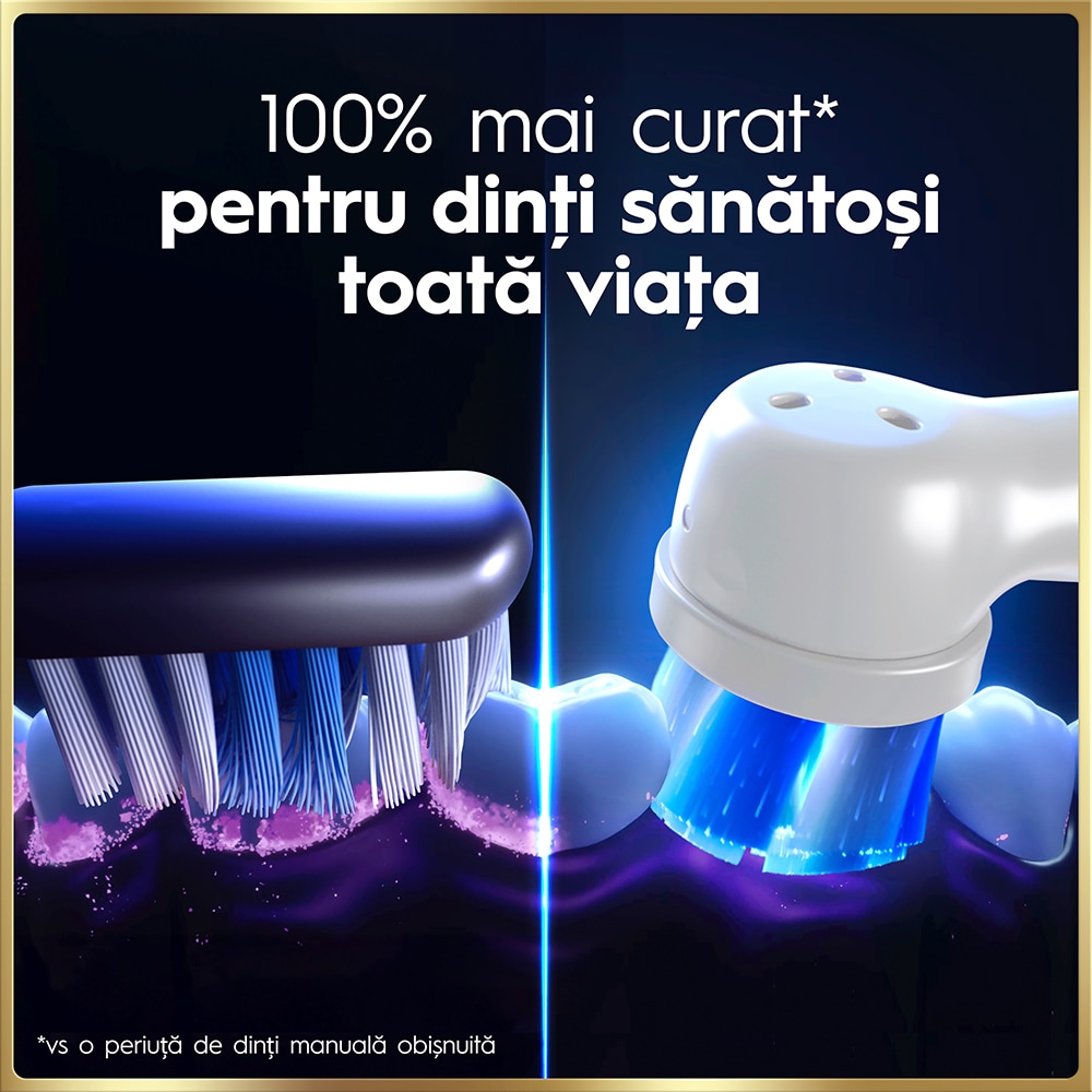 Periuta de dinti electrica ORAL-B iO9, Bluetooth, Curatare 3D, 7 programe, 2 capate, negru