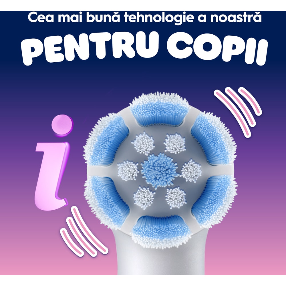 Periuta de dinti electrica ORAL-B iO Kids Disney Stitch Angel, 3 programe, 1 capat, alb
