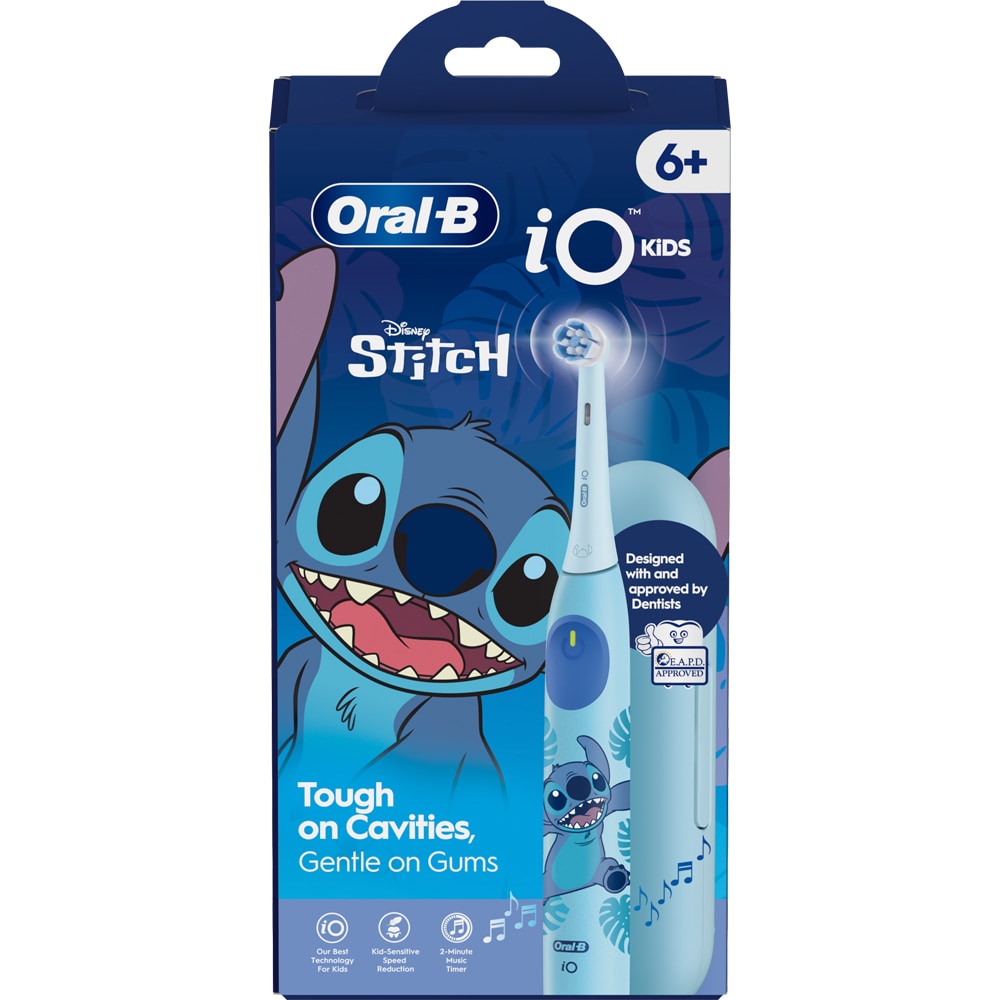 Periuta de dinti electrica copii ORAL-B iO Kids Disney Stitch, 3 programe, 1 capat, albastru