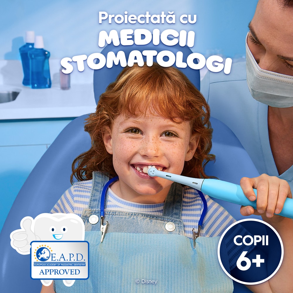 Periuta de dinti electrica copii ORAL-B iO Kids Disney Stitch, 3 programe, 1 capat, albastru