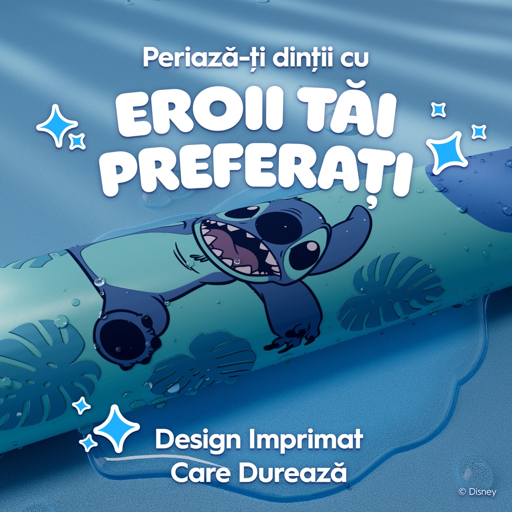 Periuta de dinti electrica copii ORAL-B iO Kids Disney Stitch, 3 programe, 1 capat, albastru