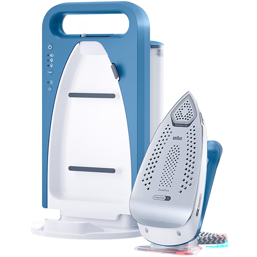 Statie de calcat BRAUN UpStyle 2 IS2745BL, 2200W, 440g/min, 1.5l, talpa EloxalPlus, albastru-alb