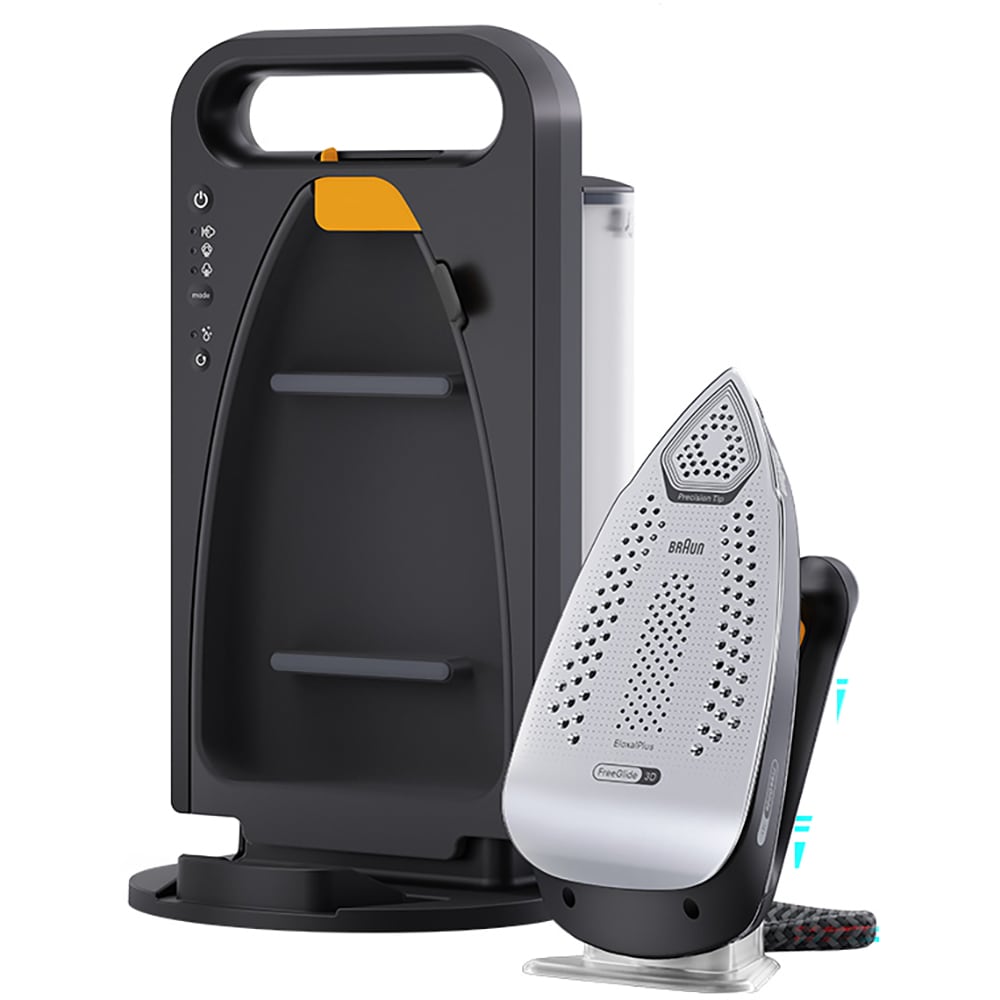 Statie de calcat BRAUN UpStyle 2 IS2755BK, 2200W,460g/min, 1.5l, talpa EloxalPlus, negru-galben