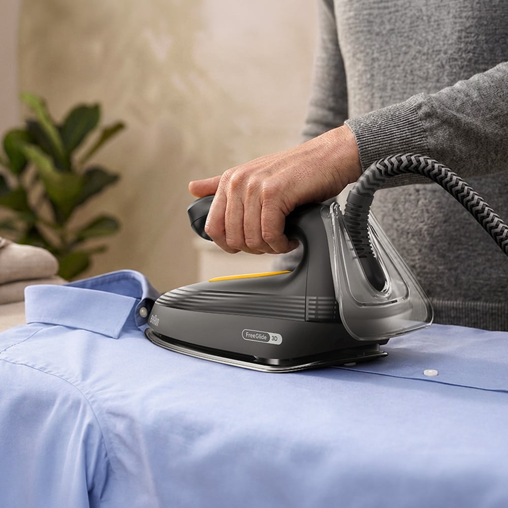 Statie de calcat BRAUN UpStyle 2 IS2755BK, 2200W,460g/min, 1.5l, talpa EloxalPlus, negru-galben