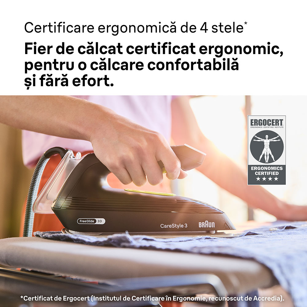 Statie de calcat BRAUN CareStyle 3 IS3257BK, 2200W, 500g/min, 1.8l, talpa EloxalPlus, negru