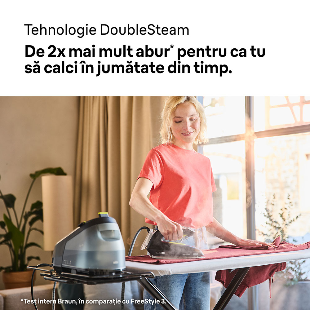 Statie de calcat BRAUN CareStyle 3 IS3257BK, 2200W, 500g/min, 1.8l, talpa EloxalPlus, negru