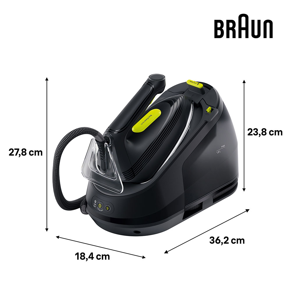 Statie de calcat BRAUN CareStyle 3 IS3257BK, 2200W, 500g/min, 1.8l, talpa EloxalPlus, negru