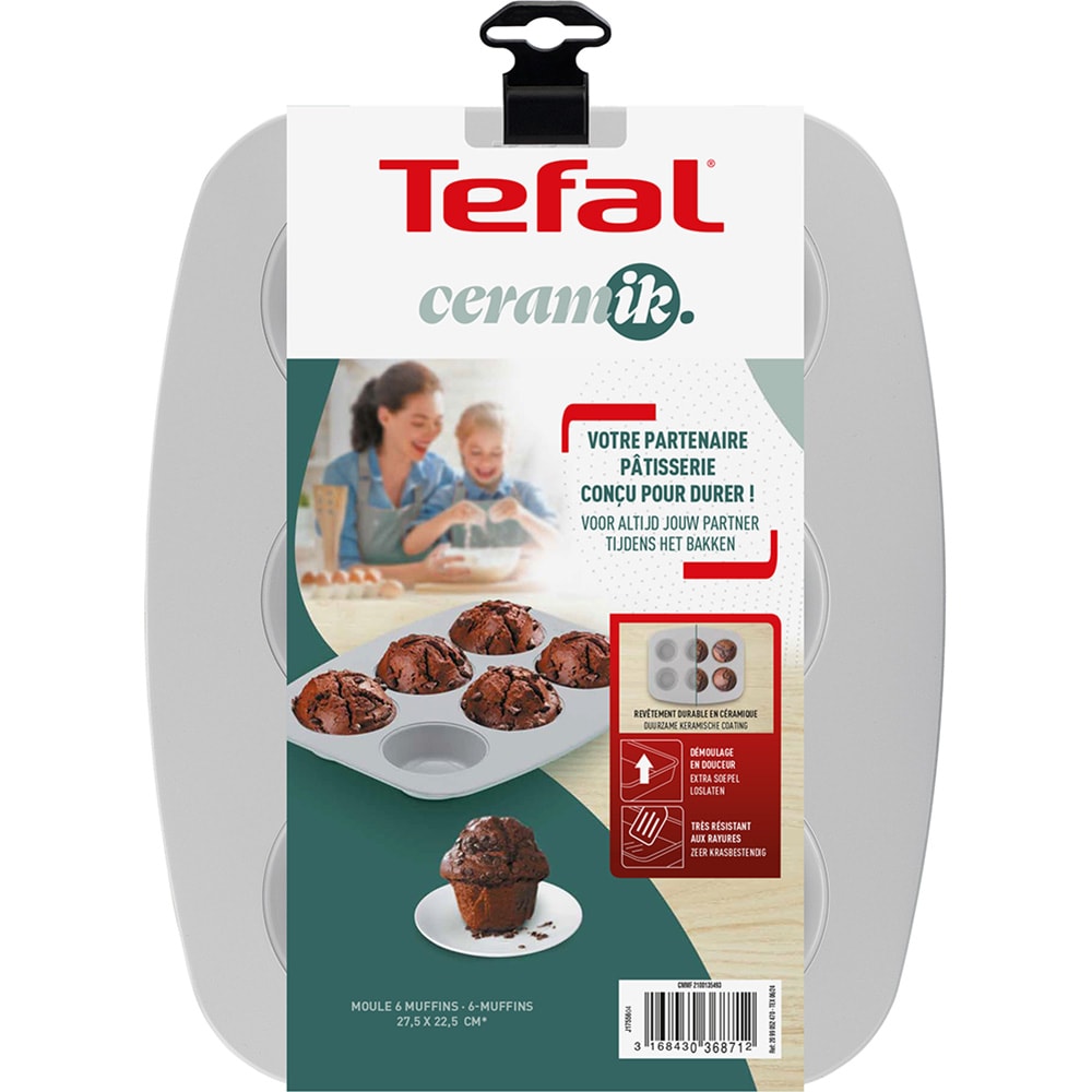 Forma de copt TEFAL Ceramik J1755604, 27.5x22.5cm, otel, verde